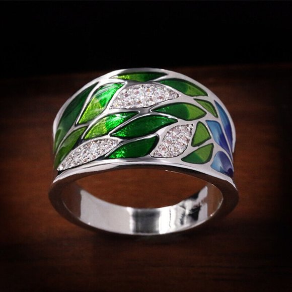 New Gorgeous Sterling Silver CZ Wide Band Ring - Picture 3 of 4